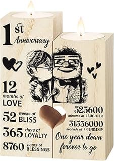 1st Anniversary Wedding Gifts for Wife, Couples Gifts Candlestick,1st 1 Year Wedding Anniversary Birthday Gifts for Wife from Husband,Wedding Anniversary Presents for Girlfriend,One Year for Her