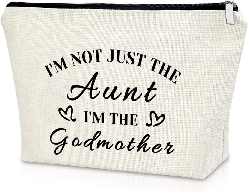 Sazuwu Godmother Aunt Gifts Godmother Gifts from Godchild Baptism Makeup Bag Aunt Christian Proposal Cosmetic Bag Birthday Christmas Mother’s Day Present Travel Pouch