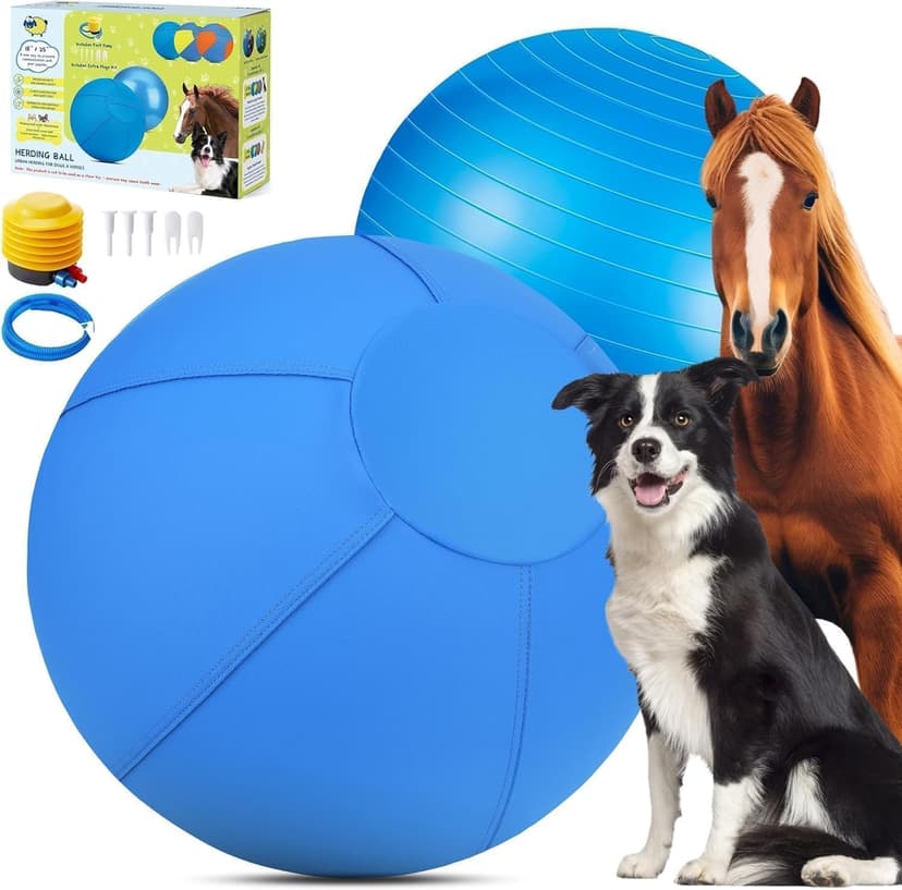 Herding Ball for Dogs - 18" Dog Herding Ball, Agility Equipment, Herding Ball for Australian/German Shepherd Collie, Dog Toys for Christmas/Birthday Gifts (Blue, Medium - 18")