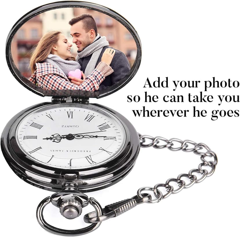 FJ FREDERICK JAMES Anniversary Gift's for Men - Engraved ‘to My Husband’ Pocket Watch | Anniversary Gift's for Him I Love You Gift for Husband for Birthday I Valentines