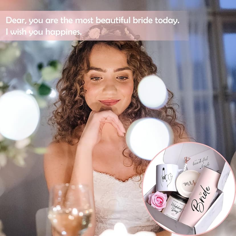 Bride To Be Gifts Box, Bridal Shower, Bachelorette Gifts For Bride, Engagement Gift For Her, Wedding Gift For Bride, Bachelor Party Gifts, Stainless Steel Tumbler Cup, Mug, Scented Candle - (Pink)