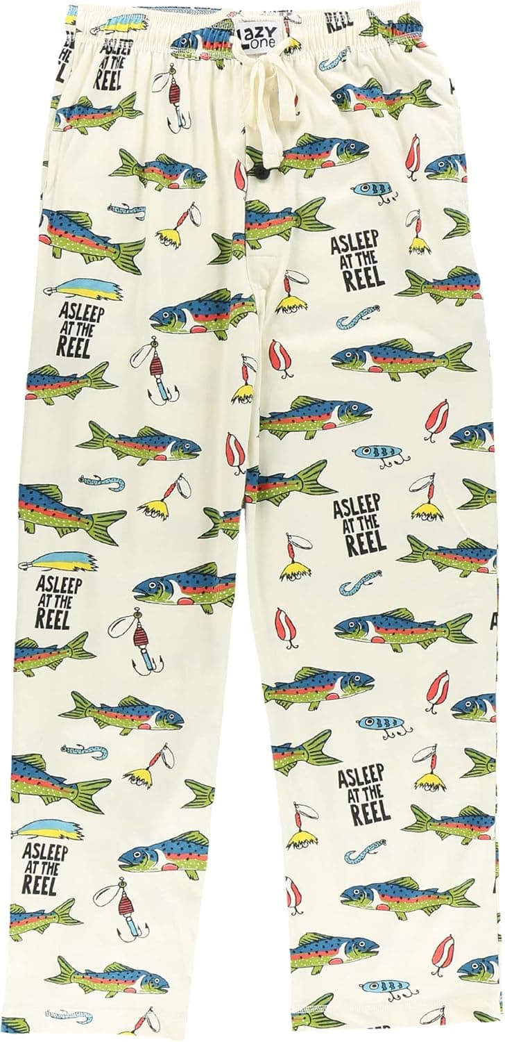 Lazy One Funny Ocean Pajama Pants For Men, Men's Separate Bottoms, Lounge Pants, Fishing PJs