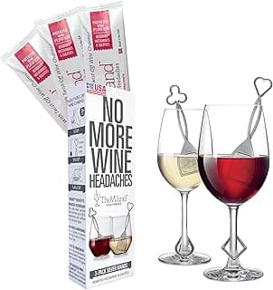 PureWine The Wand Wine Purifier - Red & White Wine Filters for Histamines & Sulfites, Sulfite Remover Sticks, Helps Allergies & Headaches, Gift Accessories for Women & Men - 3 Wands, Silver