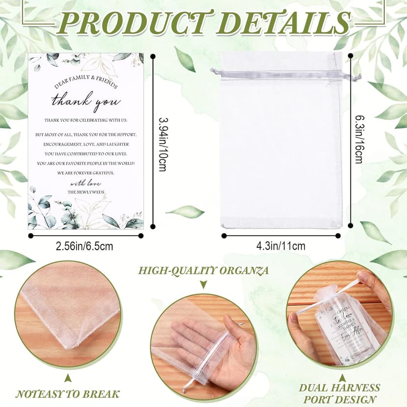 Sliner 50 Set Wedding Favors for Guests Bulk 2oz Acrylic Cheers to Love Shot Glasses with Thank You Cards Organza Bags for Guest Souvenirs Wedding Gifts Newlyweds Bridal Shower Party (Rectangular)