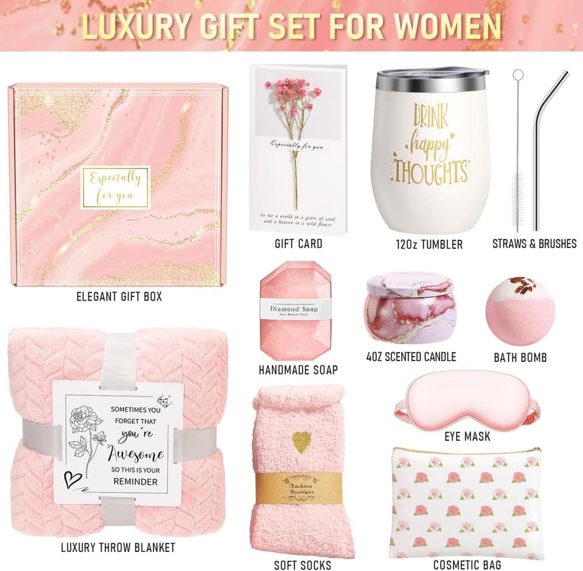 Gifts for Women Self Care Gift, Relaxing Care Package Spa Gift Basket, Valentines Day, Mothers Day, Christmas, Birthday Gifts for Women Mom Her Friend Sister Wife