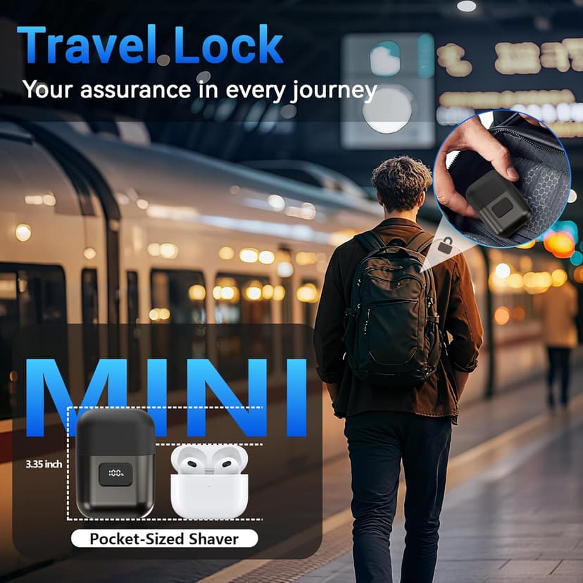 Electric Foil Shavers for Men: Mini Electric Razor with 3 Floating Blades, LED Display, Dual Speed - IPX7 Waterproof Wet/Dry Cordless Razor, USB Fast Charging, Travel Lock