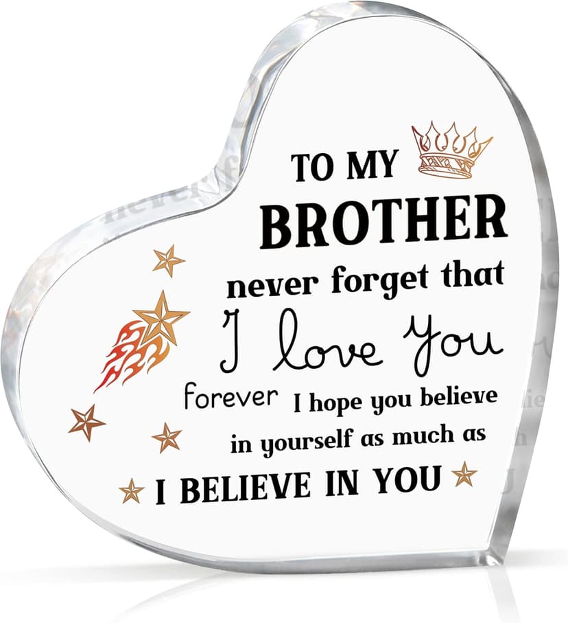 Gifts for Brother, Brother Birthday Gifts, Brothers Acrylic Keepsake, Fathers Day Birthday Christmas Gifts for Brothers from Sister, Encouraging Sign