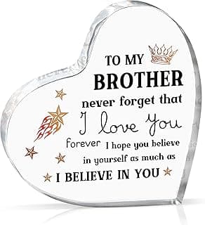 Gifts for Brother, Brother Birthday Gifts, Brothers Acrylic Keepsake, Fathers Day Birthday Christmas Gifts for Brothers from Sister, Encouraging Sign