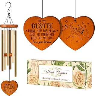Bestie Gifts for Women, Best Friend Wind Chimes, Friendship Bestie Happy Birthday Gift for Women, Graduation Thanksgiving for Friends Female BFF