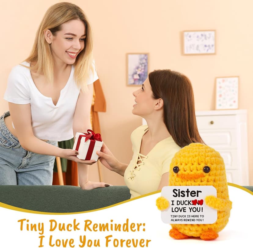 MBL Sister Gifts for Birthday Mothers Day - Handmade Funny Cute Small Duck Present for Sisters Sis Big Little Sister Graduation Christmas Stocking Stuffers