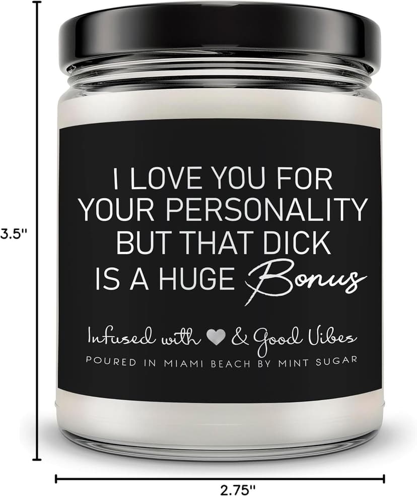 Candle Gifts for Men Funny, Boyfriend Candle, Made in USA, 9 oz, Funny Valentines Gifts for Boyfriend, Naughty Candles by Mint Sugar Candle Company