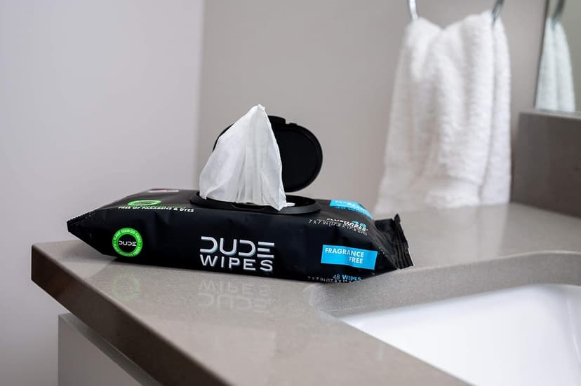 DUDE Wipes Wipes - Flushable Wipes - 6 Pack, 288 Wipes - Unscented Extra-Large Adult Wet Wipes - Vitamin-E & Aloe - Septic and Sewer Safe