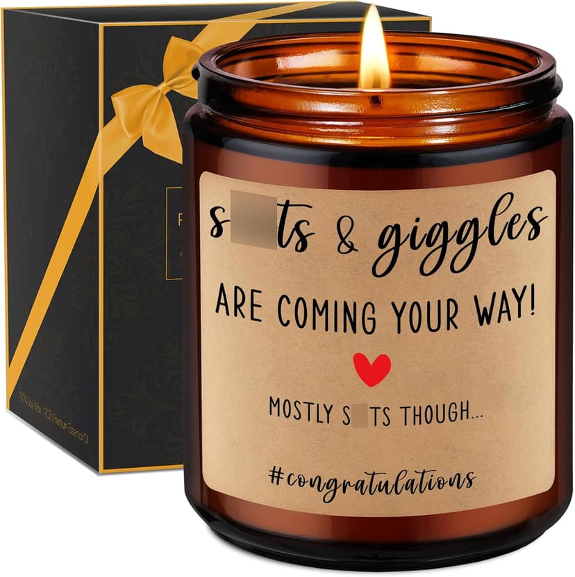 Miracu Funny Baby Shower Candle, New Parents Gifts for Couples, Unique Mom and Dad Gifts for New Parents, Expecting Mom to be - Christmas, Boy Baby Announcement, Congratulations Pregnancy Couple