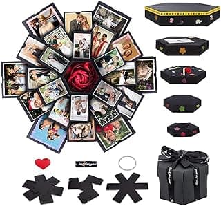 Explosion Gift Box - Photo Box, A Creative Six-sided Gift Box. Love Memory DIY Handmade Photo Album Scrapbook, A Surprising Boyfriend Birthday Gift, Ideal for Weddings, Christmas or Valentine's Day