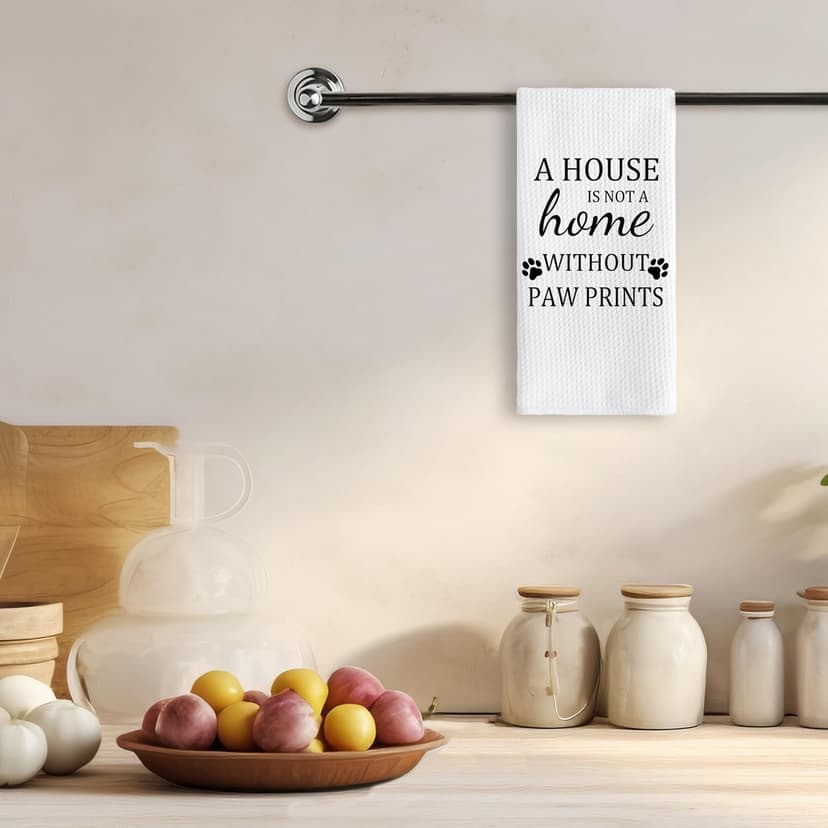 TNUW Dog Themed Gifts Kitchen Towels 16'24', Dogs Mom Gifts for Women, Dog Decorations for The Home, House Warming Gifts New Home, Paw Prints Kitchen Tea Hand Towels,