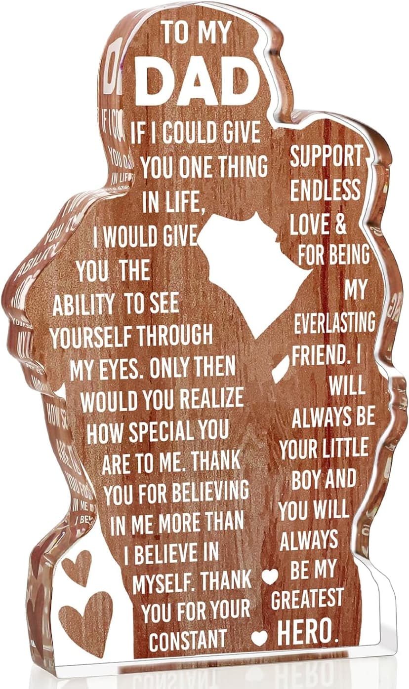 Dad Gifts from Son -Dad Birthday Gift from Son -Dad Christmas Valentines Easter Gifts Idea Daddy New Dad To My Best Dad Ever Gifts Father's Day Desk Decor Acrylic Plaque Sign