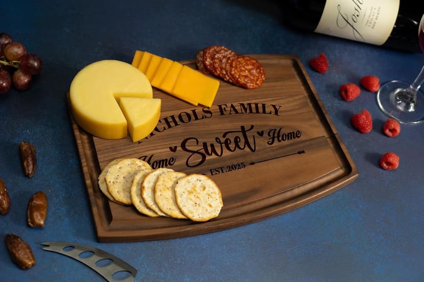 Personalized Home Sweet Home Cutting Board – Custom Engraved Wooden Board – Housewarming Gift, New Home Gift, Realtor Closing Gift, Wedding, Anniversary, Christmas, Bridal Shower Present