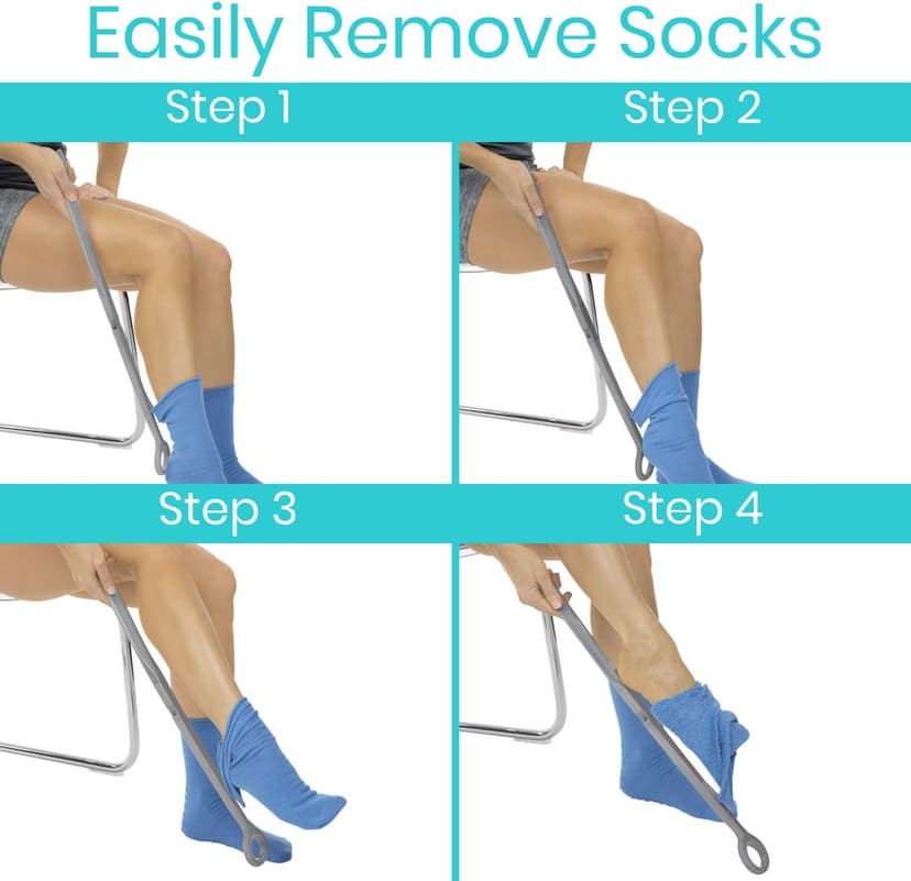 Vive Long Shoe Horn with Handle for Seniors (23") - Sock Remover and Long Handled Shoehorn for Men & Women