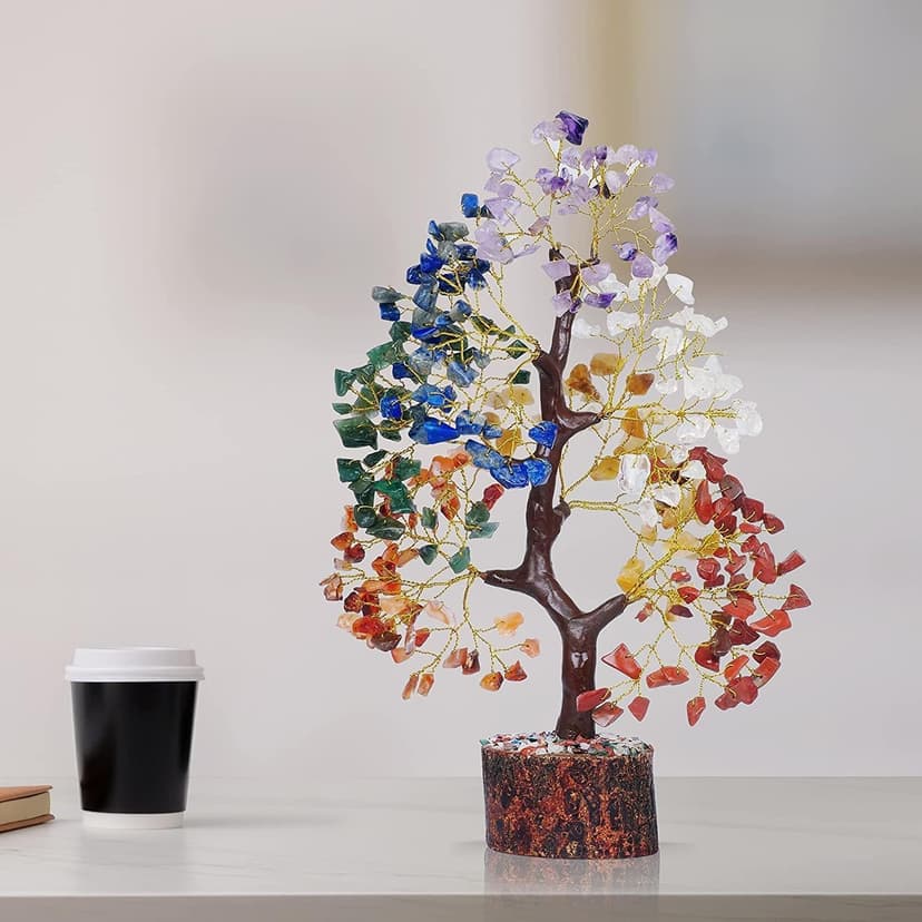 YATSKIA Chakra Crystal Tree - Handmade Healing Crystal Trees with 7 Chakra Stones - Decorative Tree of Life for Meditation, Feng Shui, and Home Decor - Unique Birthday Gifts for Women