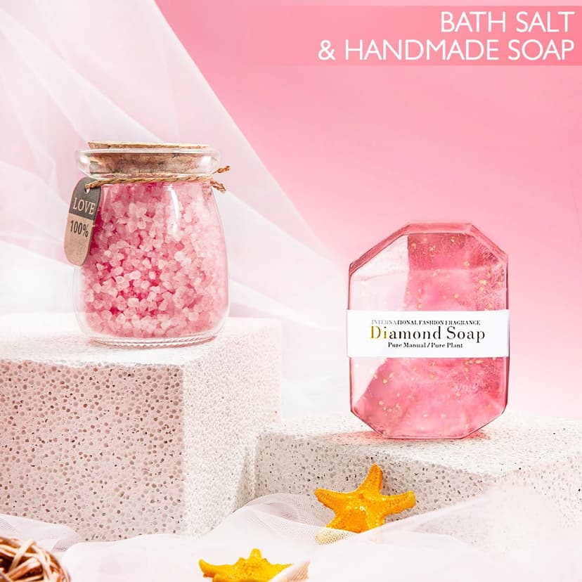 Gifts for Women, Birthday Gifts for Women, Happy Birthday Gifts Basket for Women, Rose Relaxing Spa Gifts Basket for Best Friends Female Sister Mom Wife Her Girlfriend Coworker Bestie