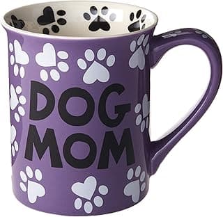 Enesco 4026112 Our Name is Mud “Dog Mom” Stoneware Mug, 16 oz., Multicolor