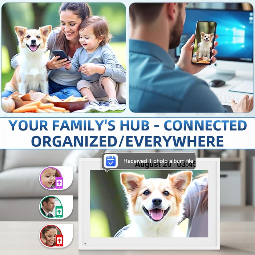 Calendar Digital 10.1 Inch, Digital Frame Combined Smart Touch Screen Electronic Wall Planner Family Organizer Chore for Family Schedules Gift for Mother Mom Women Grandpa