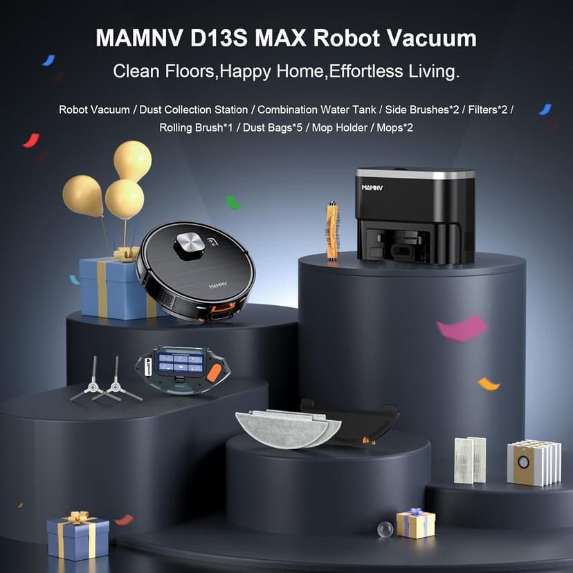 Robot Vacuum and Mop Combo, Robot Vacuum Self-Emptying with 11500Pa Suction, 70-Day Capacity, Fast Home Mapping, LiDAR Navigation, Smart Obstacle Avoidance, Ideal for Pet Hair, Carpet, Hard Floor