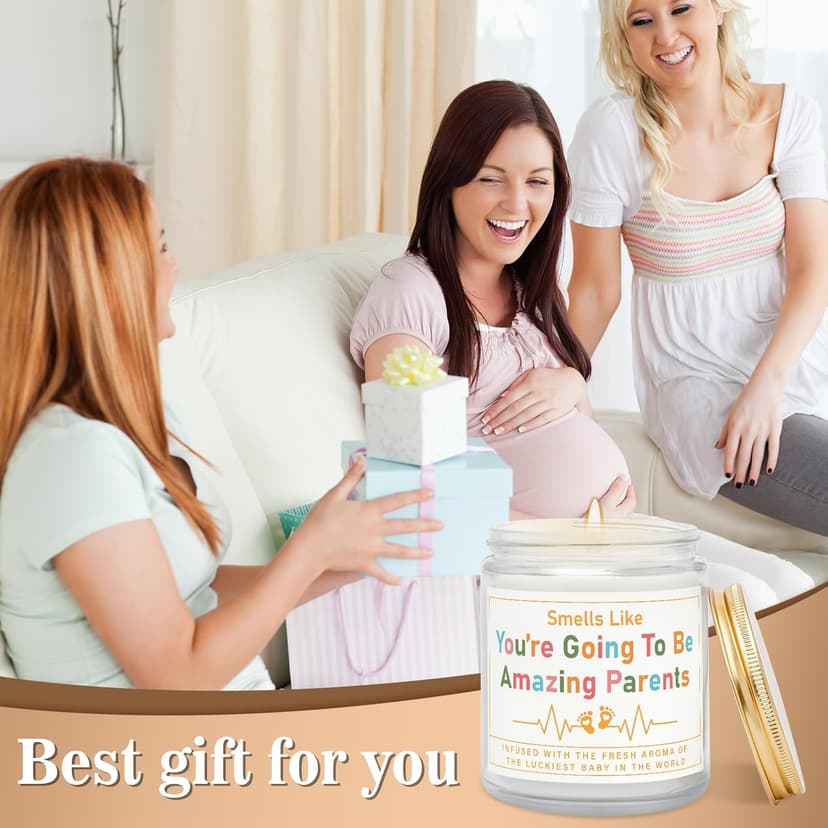 AceThrills Gender Reveal Gifts, New Parents Gift for Couples, Pregnancy Gifts for First Time New Mom Dad Gift - 7 Oz Lavender Scented Candle