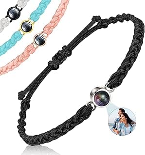 Custom Bracelets with Picture Inside, Picture Bracelet Personalized Photo Projection Bracelets, Valentine’s Day Birthday Christmas Gifts for Women/Men
