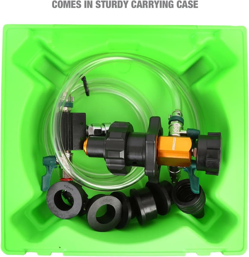 OEMTOOLS 24444 Cooling System Refiller AirEvac Kit, Quickly Refill Cooling Systems, Eliminate Trapped Air, Prevent Engine Damage, Universal Adapter, Leak Test, Includes 5 Bushings & Storage Case