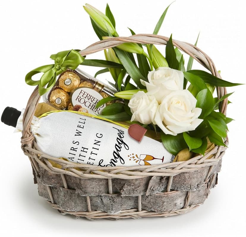 Engagement Gifts for Couples Newly Engaged, Her, Women, Him, Best Friends, Happy Engagement Wine Gift Bags for 750 ml Bottles, Party Decorations