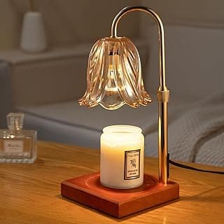 Candle Warmer Lamp with Timer Dimmable, Birthday Gifts for Women Mom, House Warming Gifts New Home Decor, Wax Melt Warmer for Jar Candles with 2 Bulbs