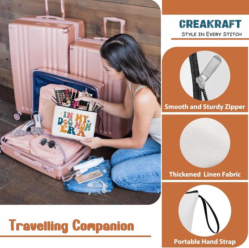 Dog Mom Gifts Makeup Bag IN MY DOG MOM ERA Singer Fans Inspiration Merchandise Travel Cosmetic Zipper Bag Dog Lover Gifts for Girls Women Gifts New Dog Owner