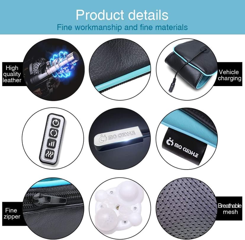 Mo Cuishle Shiatsu Back Shoulder and Neck Massager with Heat, Electric Deep Tissue 4D Kneading Massage, Best Gifts for Women Men Mom Dad, Fathers Day, Mothers Day, Christmas Gifts