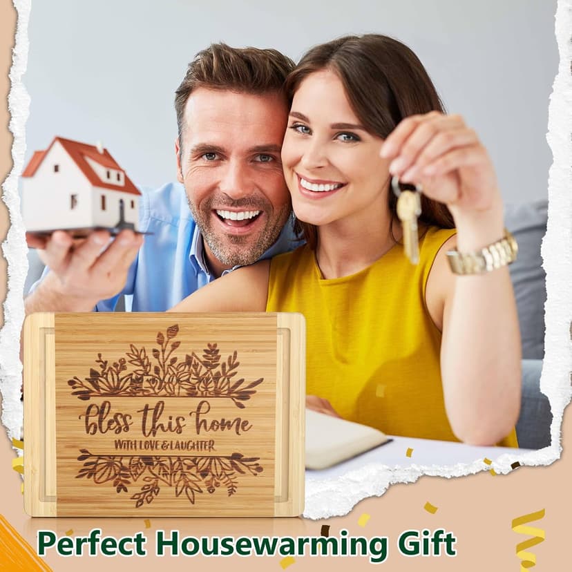 House Warming Gifts New Home, Engraved Cutting Board Housewarming Gifts, New Home Gift Ideas for New Homeowner, New House Gifts for Women Men Couple Neighbor Friend Family - Bless This Home