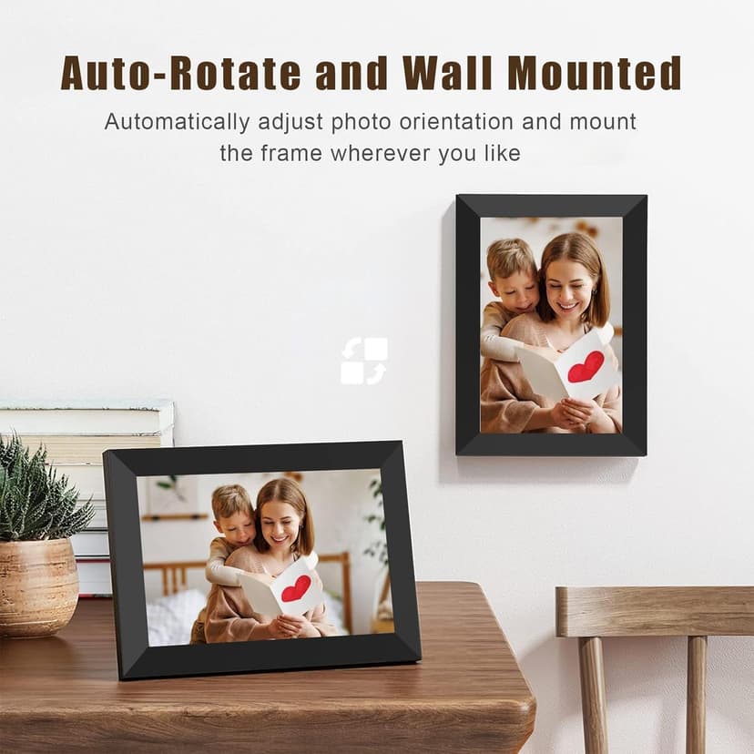 MEZED 10.1'' Digital Picture Frame，Smart Digital Photo Frame with 1280x800 IPS Touch Screen, Auto-Rotate and Slideshow, Easy Setup to Share Moments Via APP from Anywhere Anytime