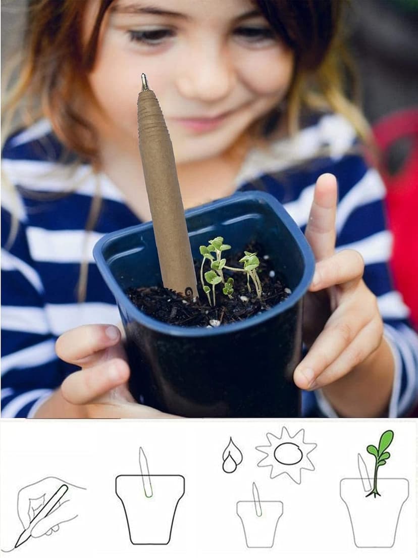 THE CREATOR The CREATOR - PLANTABLE Pens One pen reduces 6g of plastic added to the environment Go Green - Save Earth Give a gift that speaks to the Heart, Pack of (6), WILDLIFE Theme, Brown