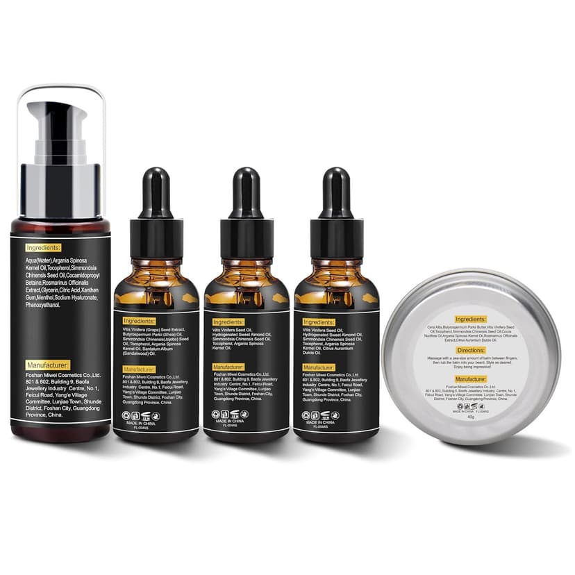 Beard Kit for Men Grooming & Care W/3 Pack Beard Oil, Wash, Balm, Comb, Brush, Scissors,Anniversary Valentines Birthday Fathers Gifts Idea for Husband Him Boyfriend Dad Men Christmas Stocking Stuffers