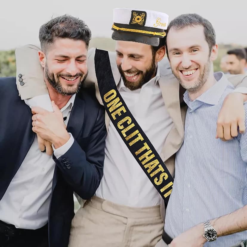 Groom Captain Hat with Groom Sash Bachelor Party Favors Supplies Decorations, Ideas, Gifts Nautical Bachelor Hat