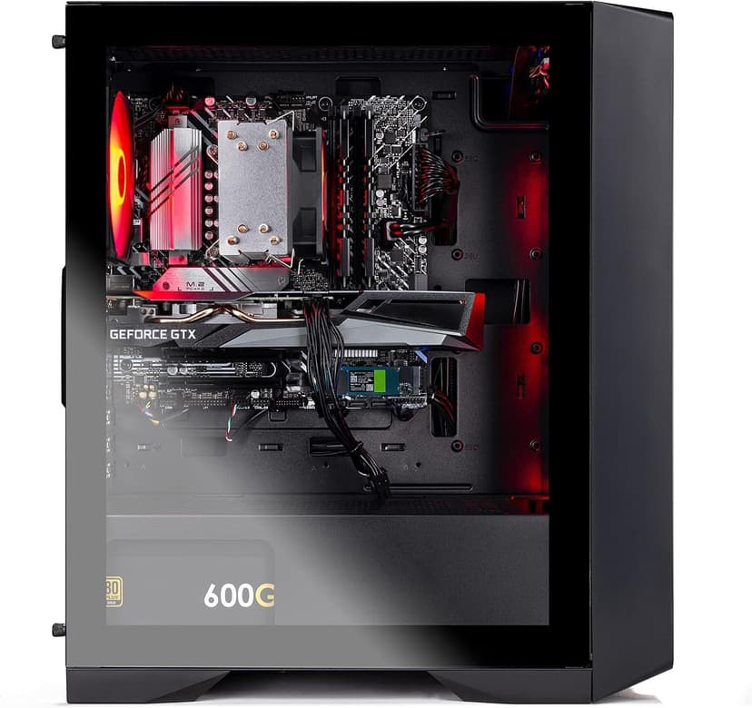 Skytech Gaming Nebula Gaming PC Desktop – AMD Ryzen 5 3600 3.6 GHz, NVIDIA GTX 1650, 500GB NVME SSD, 16GB DDR4 RAM 3200, 600W Gold PSU, 11AC Wi-Fi, Windows 11 Home 64-bit,Black