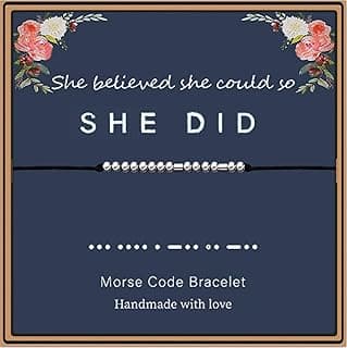morniface Morse Code Bracelets for Women, Inspirational Gifts Jewelry Girls Birthday Graduation Gifts for Her Best Friends