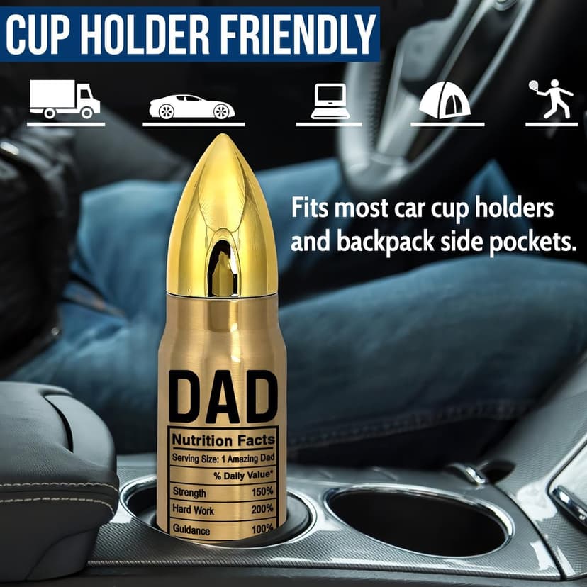 Gifts for Dad – Fathers Day, Birthday Gift, Best Dad Ever Gift for Fathers Day, 17oz American Flag Tumbler, Thoughtful Present from Daughter, Son, for Husband from Wife