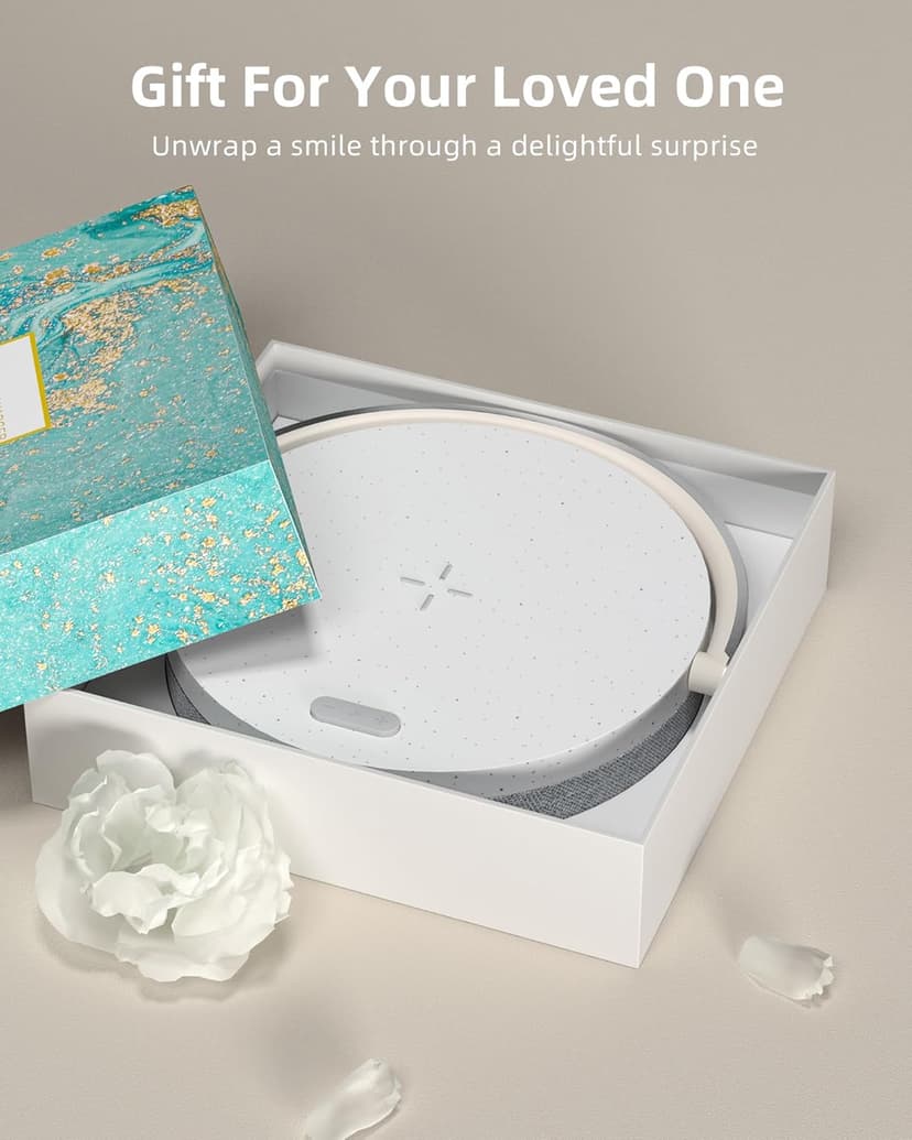 EZVALO Gift for Her, Music Table Lamp with Wireless Charger, 4 in 1 Touch Bedside Lamp, Portable Bluetooth Speaker, Phone Holder, Dimmable LED Night Lights Birthday Gifts for Women, Men, Dad, Mom