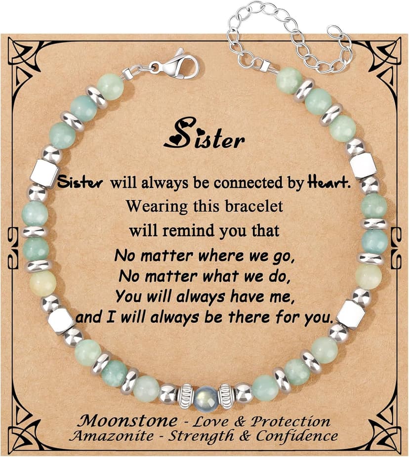 𝗚𝗶𝗳𝘁𝘀 𝗳𝗼𝗿 𝗪𝗼𝗺𝗲𝗻 𝗠𝗼𝗼𝗻𝘀𝘁𝗼𝗻𝗲 𝗕𝗿𝗮𝗰𝗲𝗹𝗲𝘁 Amazonite Colorful Imperial Jasper Stainless Steel Beads Bracelets, Graduation Mothers Day Christmas Birthday Gifts for Her Women