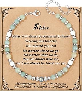 𝗚𝗶𝗳𝘁𝘀 𝗳𝗼𝗿 𝗪𝗼𝗺𝗲𝗻 𝗠𝗼𝗼𝗻𝘀𝘁𝗼𝗻𝗲 𝗕𝗿𝗮𝗰𝗲𝗹𝗲𝘁 Amazonite Colorful Imperial Jasper Stainless Steel Beads Bracelets, Graduation Mothers Day Christmas Birthday Gifts for Her Women