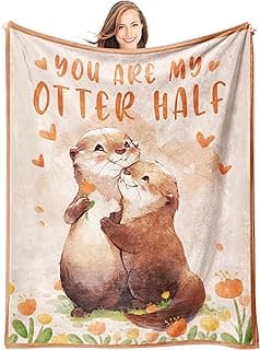 AceThrills Anniversary Blanket Gifts for Women, Girlfriend Gifts for Girfriend Birthday Gift, Romantic Gifts for Her - 50" × 60" Otter Blanket