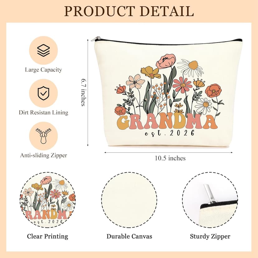 JoycuFF New Grandma Gifts First Time, Promoted to Grandma Est 2026 Grandmas Gift for New Nana Gigi Mimi 1st Time Grandmother Gift