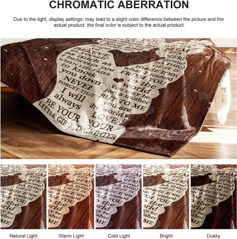 Gifts for Mom from Daughter, Mothers Day Birthday Gifts for Mom, Great Mother Gifts, Blanket Presents for Mother's Day, Christmas, Soft Cozy Flannel Custom Throw Blanket 60x50 Inches