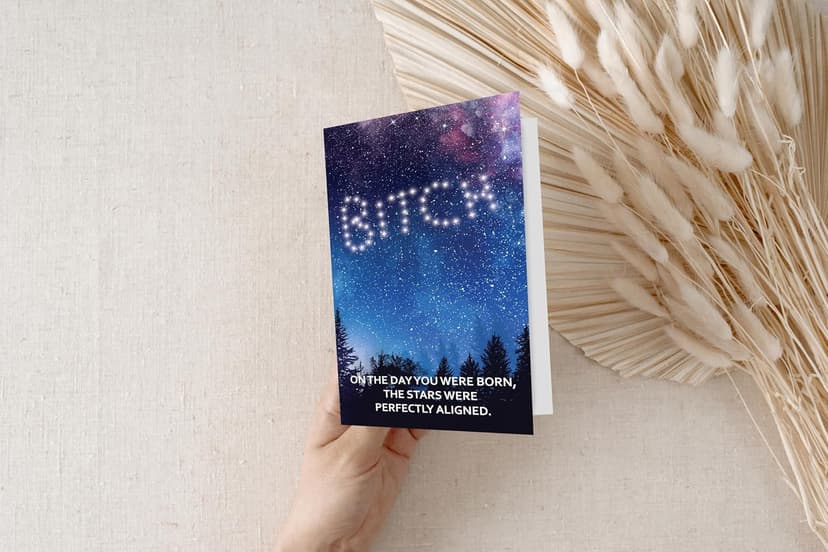 Gelid On The Day You Were Born, The Stars Were Perfectly Aligned - Funny Happy Birthday Cards for Women Her Sister - Humorous Thinking of You Gift Idea Best Friend - Bday Card for Bestie Girlfriend