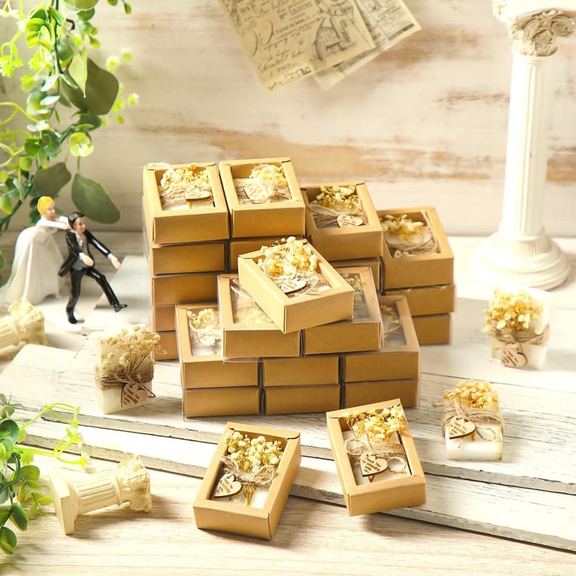 Demissle 30 Pcs Mini Scented Soap Wedding Party Favors Gifts Baby Shower Bridal Shower Handmade Natural Soap Favors for Guests in Bulk for Wedding Souvenirs Engagement Party(White)